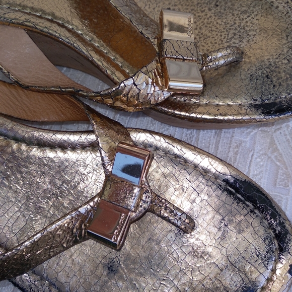 Coach Gold Foil Wedges - Picture 8 of 8